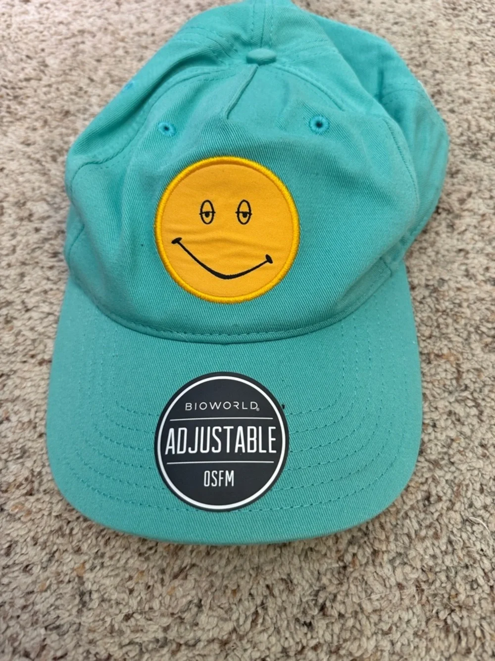 Bioworld Teal Cap Smiley Patch Dazed & Confused OSFM Hat Universal City Studios